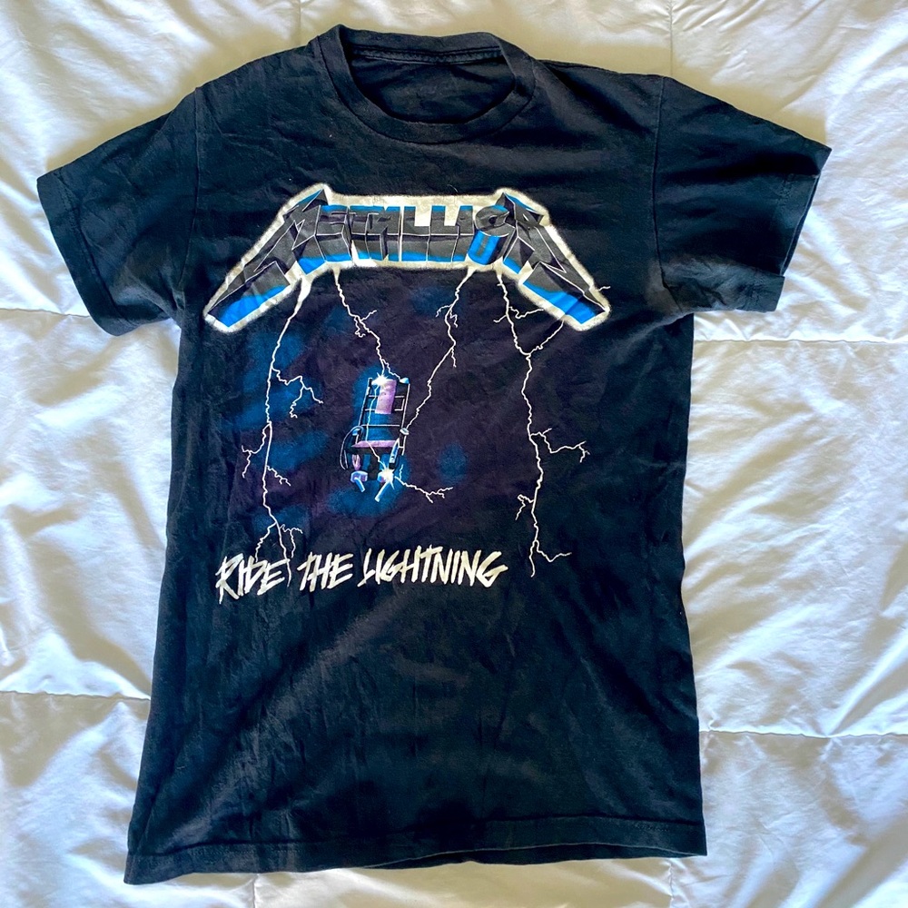 Metallica Ride the Lightning Band Shirt Very Worn